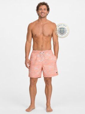 Southern Proper Men’s Swim Trunks Scalloped Shell Beach Board Shorts NEW